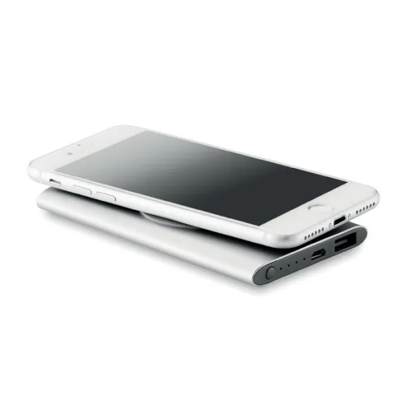 POWER&WIRELESS bežična prijenosna baterija, 4 000 mAh Mat srebrna