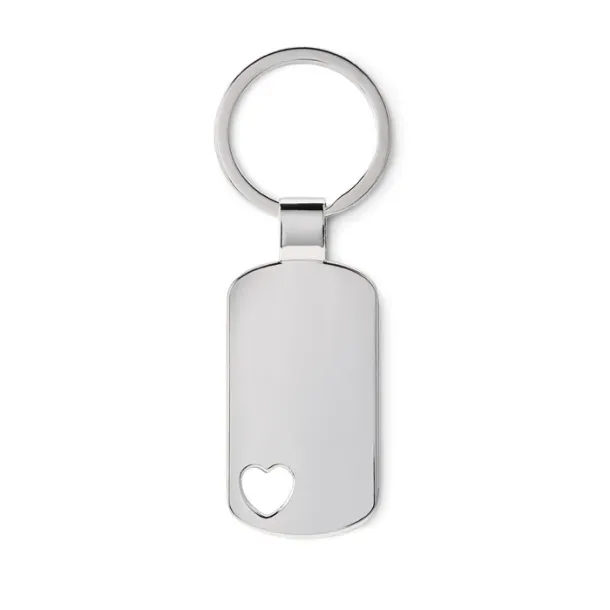 CORAZON Keyring with heart detail Matt Silver