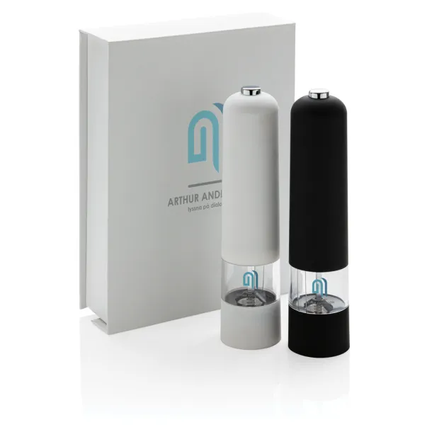  Electric pepper and salt mill set - XD Collection White Black