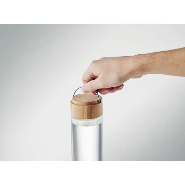 AMELAND Glass bottle 500ml, bamboo lid Transparent