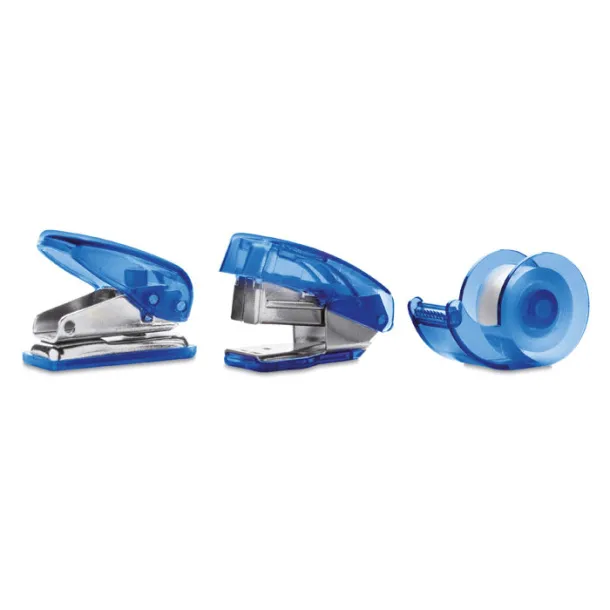 BUROBOX set pribora u plastičnoj kutiji Transparent Blue