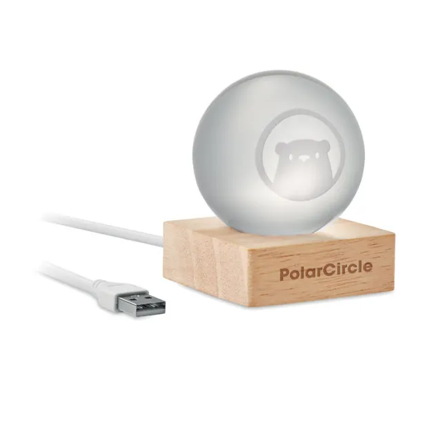 LIGHT LED glass ball Wood