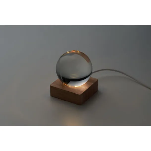 LIGHT LED glass ball Wood
