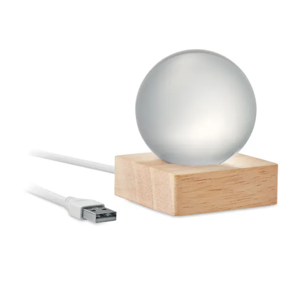 LIGHT LED glass ball Wood