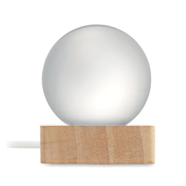 LIGHT LED glass ball Wood