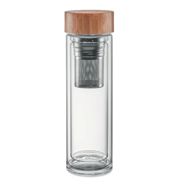 BATUMI GLASS staklena boca s infuzerom, 420 ml Prozirno