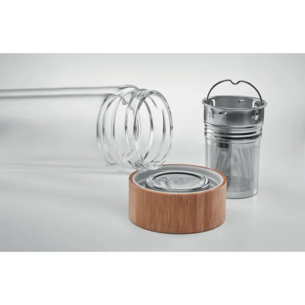 BATUMI GLASS staklena boca s infuzerom, 420 ml Prozirno