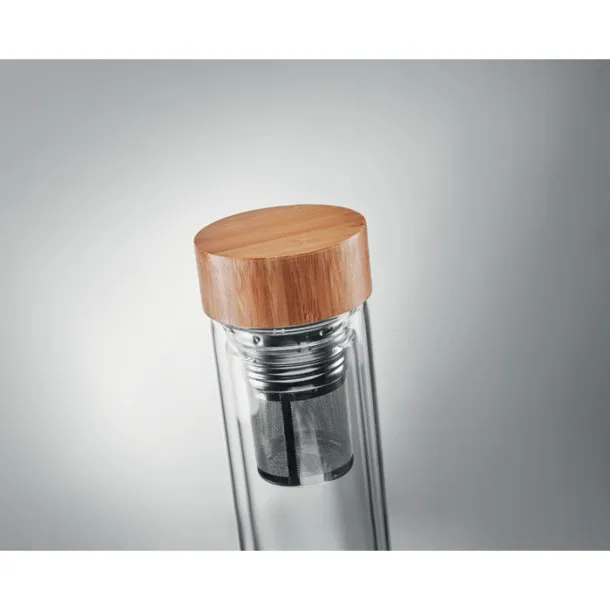 BATUMI GLASS staklena boca s infuzerom, 420 ml Prozirno
