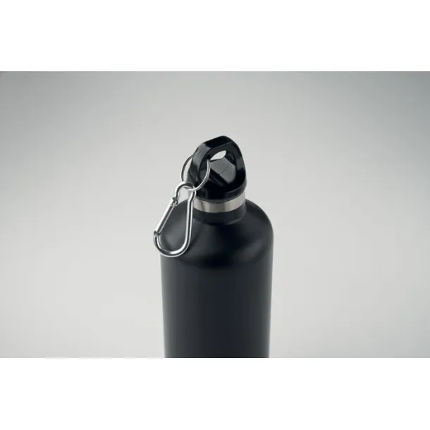 CARABI boca za vodu s dvostrukom stijenkom i karabinerom 500 ml Crna
