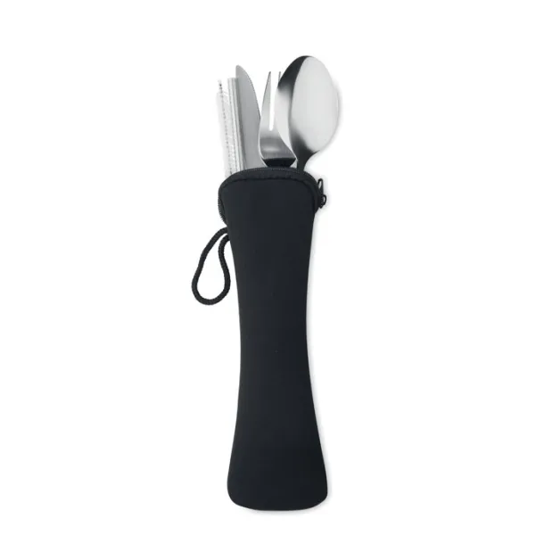 5 SERVICE metalni set pribora za jelo Crna