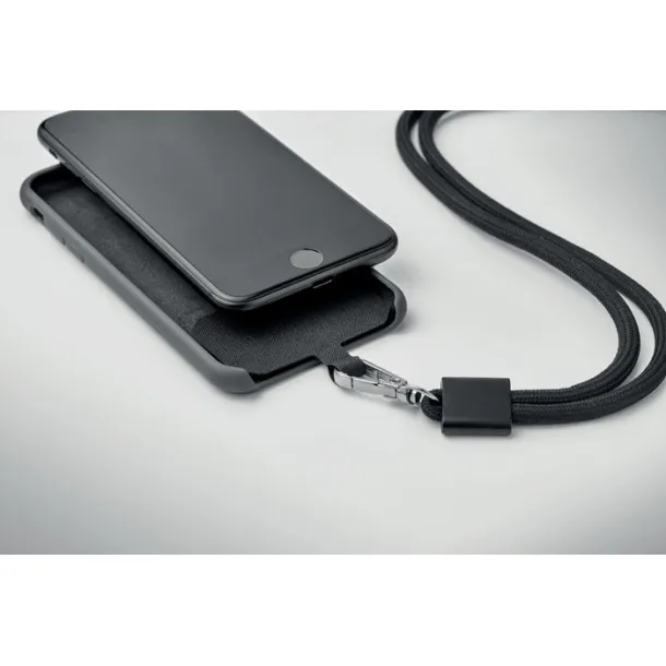 NONETTE RPET Phone holder lanyard Black