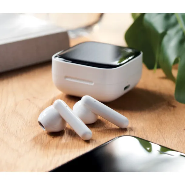 SONORA TWS earbuds with solar charger White