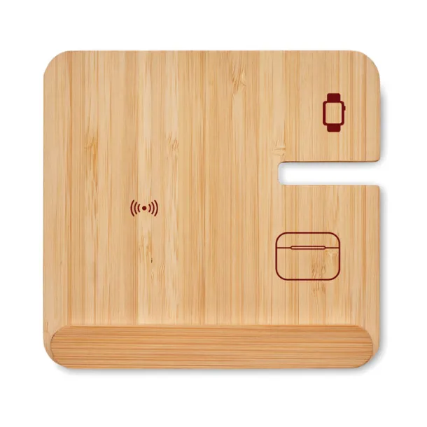 BOOGAR 3 in 1 15W wireless charger Wood