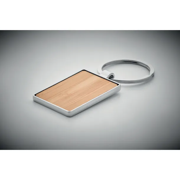 BENDIGO Rectangular key ring bamboo Wood