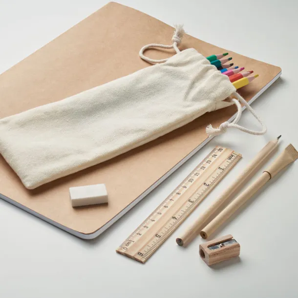 FUNDRAW Kids drawing set in drawstring Beige