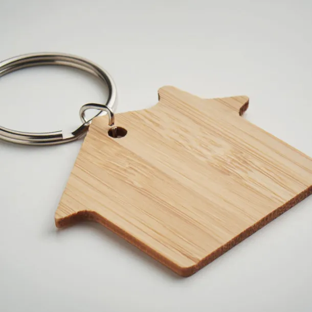 HOUSEBOO House shaped bamboo key ring Wood