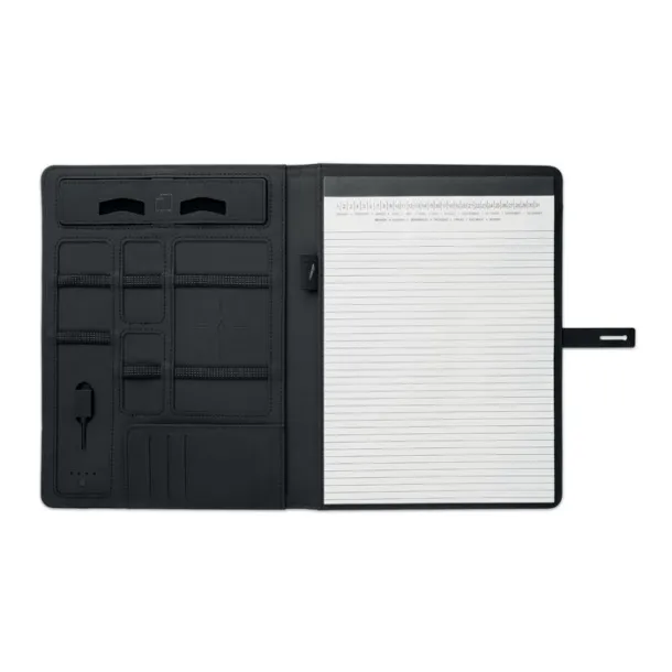 SMARTFOLDER A4 folder w/ wireless charger Black