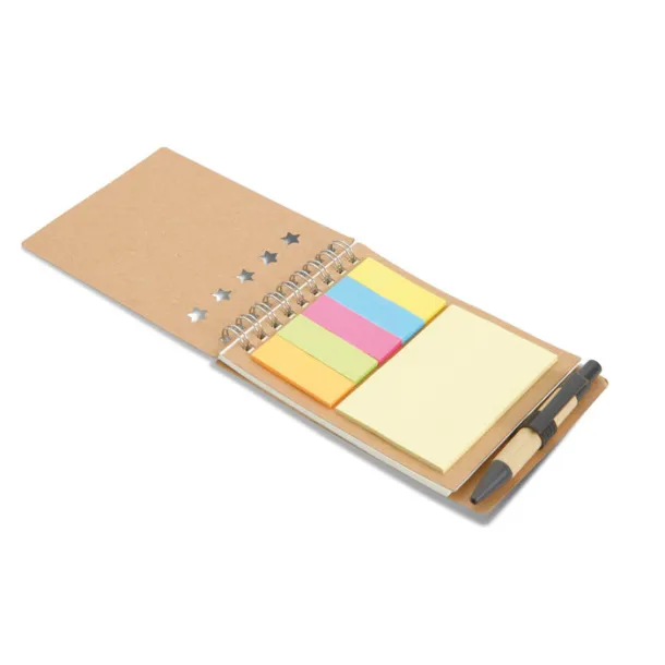 MULTIBOOK Notebook with pen sticky notes Beige
