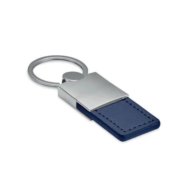 COLUMBUS PU and metal key ring French navy