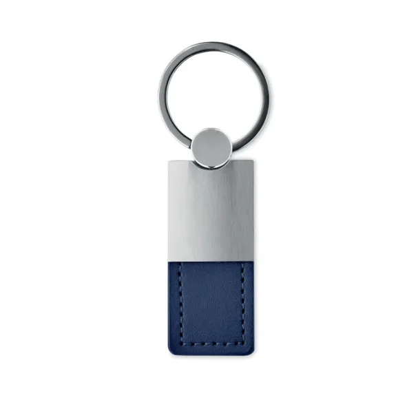 COLUMBUS PU and metal key ring French navy