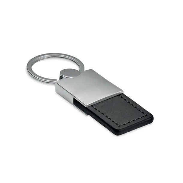 COLUMBUS PU and metal key ring Black