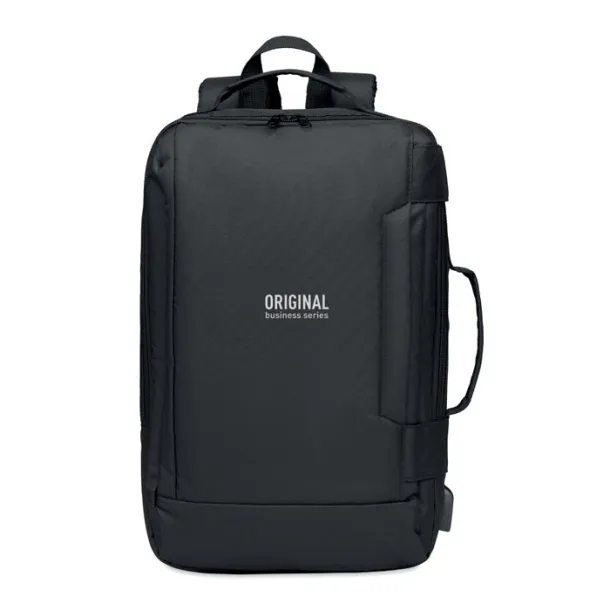 SINGAPORE Laptop ruksak u 300D RPET, 16" Crna