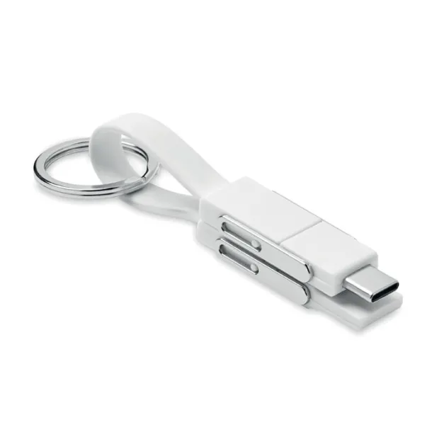 KEY C Privjesak za ključeve s 4u1 kabelom Bijela