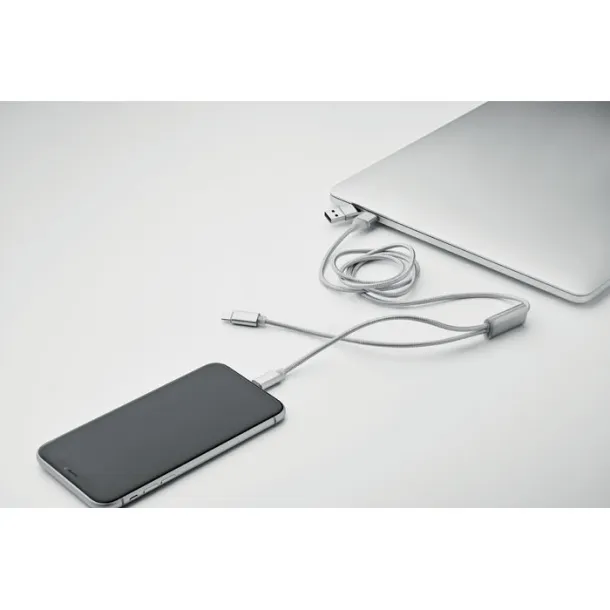 CABLONG 2 u 1 dugi kabel za punjenje Srebrna