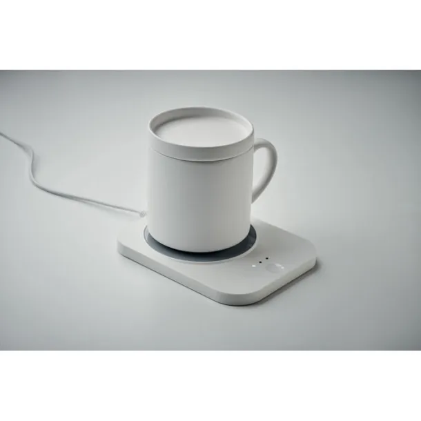 SIROTER Wireless charger mug warmer set White