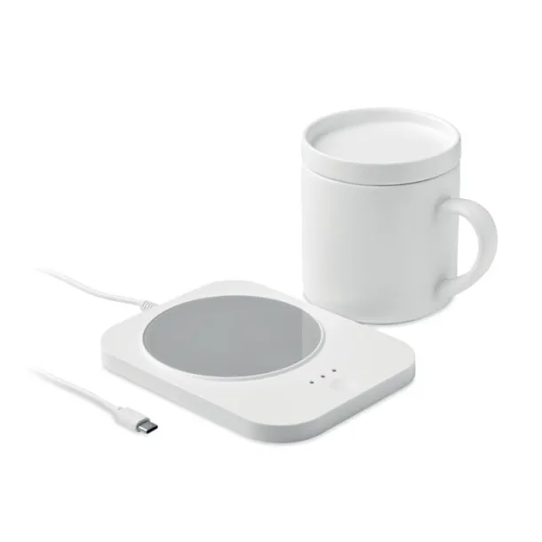 SIROTER Wireless charger mug warmer set White