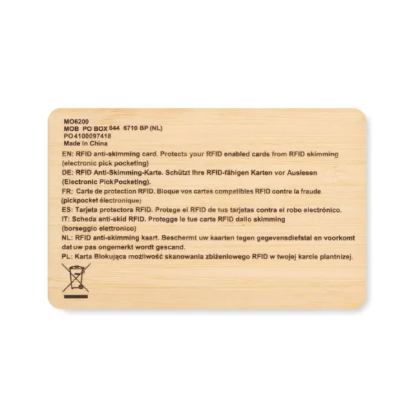 CUSTOS + RFID protective card in bamboo Wood
