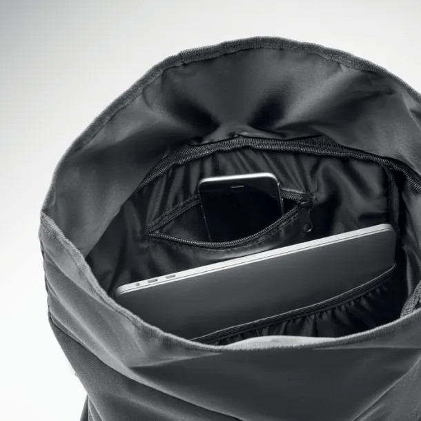 NAPA 600D RPET rolltop ruksak, cca 17,3" Crna