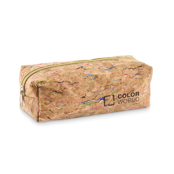 CORCHASO Coloured cork pencil case Beige