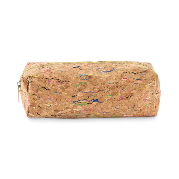 CORCHASO Coloured cork pencil case Beige