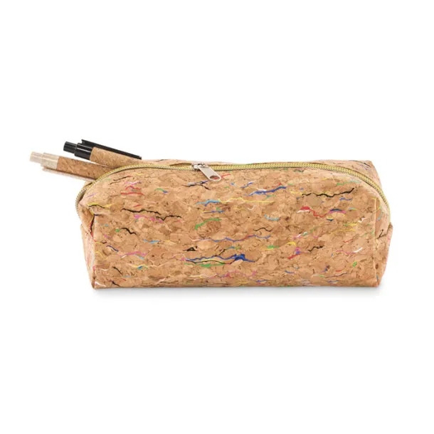 CORCHASO Coloured cork pencil case Beige