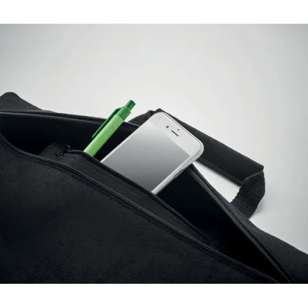 TAPLA RPET felt zippered laptop bag Black