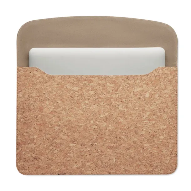 GRACE Cork laptop bag magnetic flap Beige