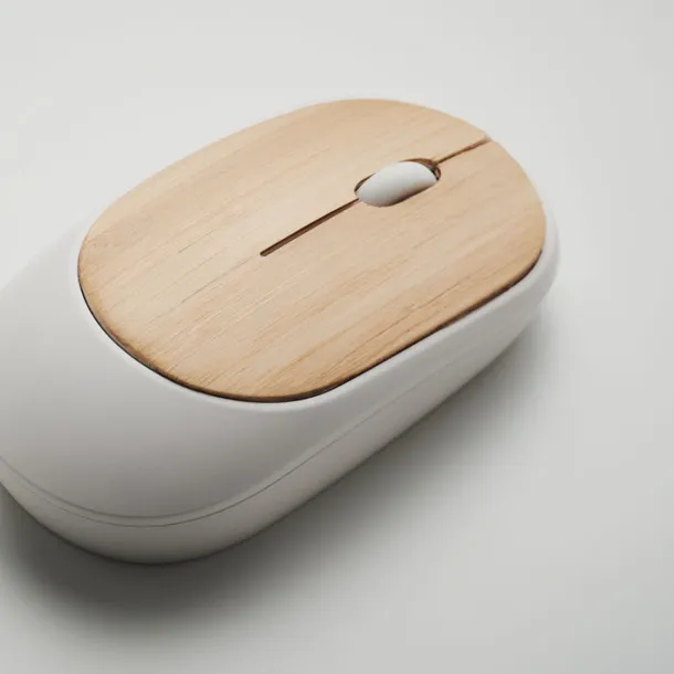 CURVY BAM Wireless mouse in bamboo White