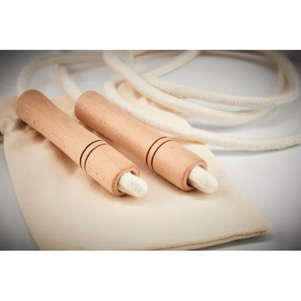 JUMP jumping rope in cotton pouch Beige