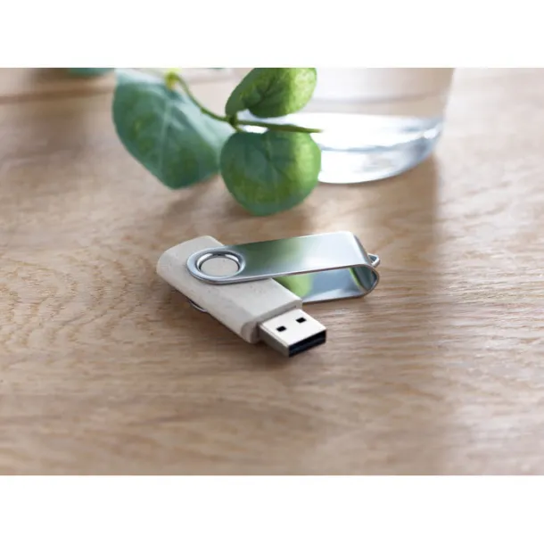 TECHMATE+ Wheat straw PP 50/50 USB 16GB Beige
