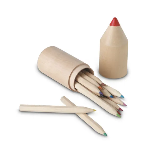 COLORET 12 pencils in wooden box Wood