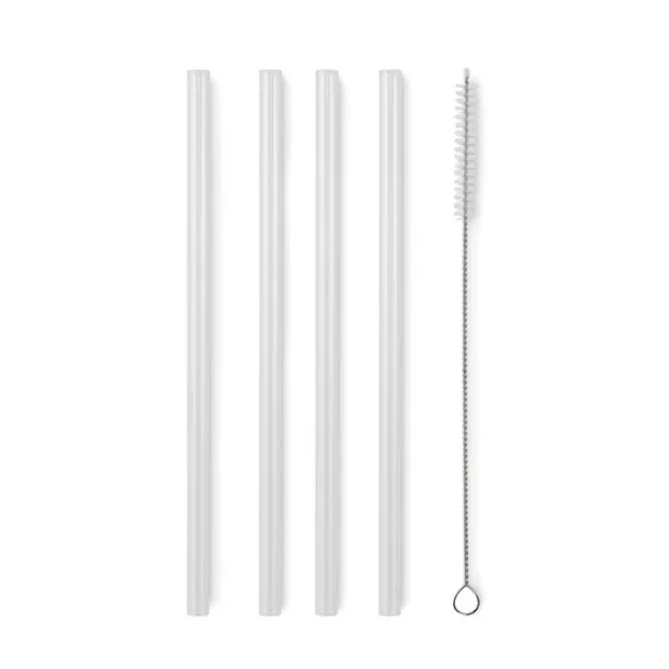 GLAW 4 reusable glass straws Wood