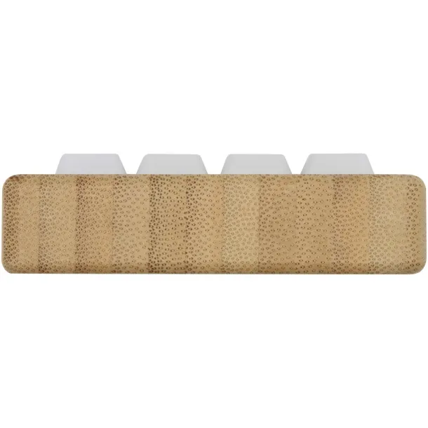 Algol recycled plastic phone stand and fidget toy with bamboo details Wood