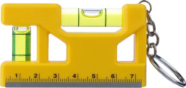 Indira Recycled ABS spirit level keychain Indira Žuta