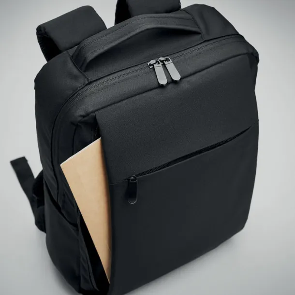 SEOUL Računalni ruksak u 300D RPET, 16" Crna