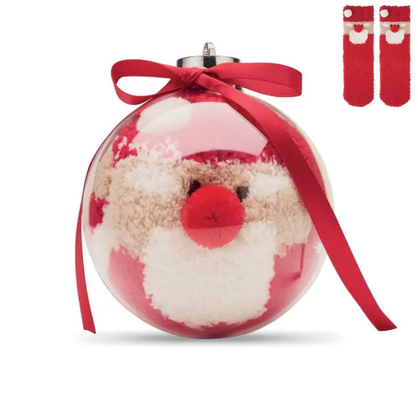 SNUG L Santa socks in bauble ornament Red