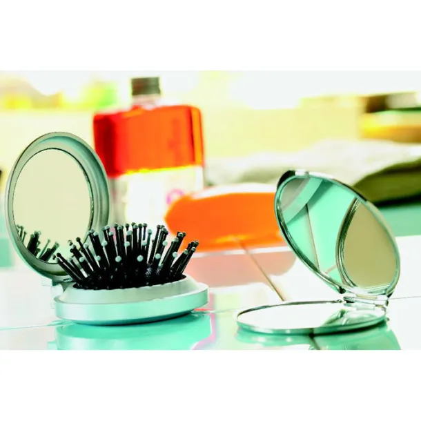 B BEAUTY sklopiva četka/ogledalo Srebrna