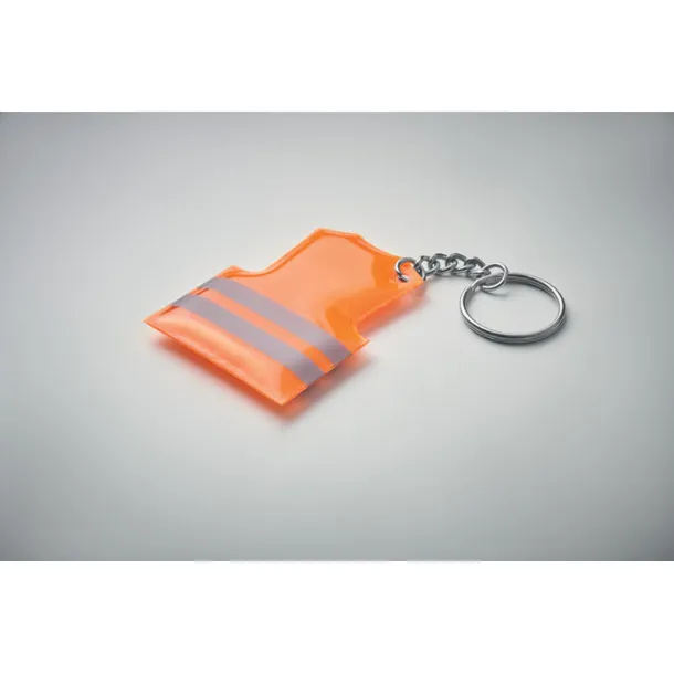 VISIBLE RING Keyring with reflecting vest neon orange