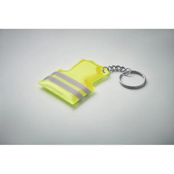 VISIBLE RING Keyring with reflecting vest Neon yellow