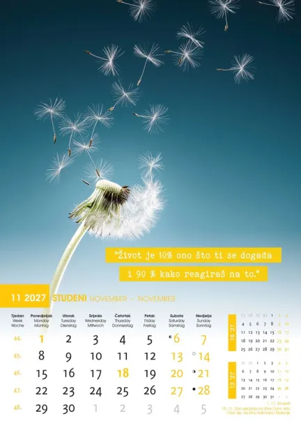  "MOTIVACIJSKI KALENDAR" color calendar Color